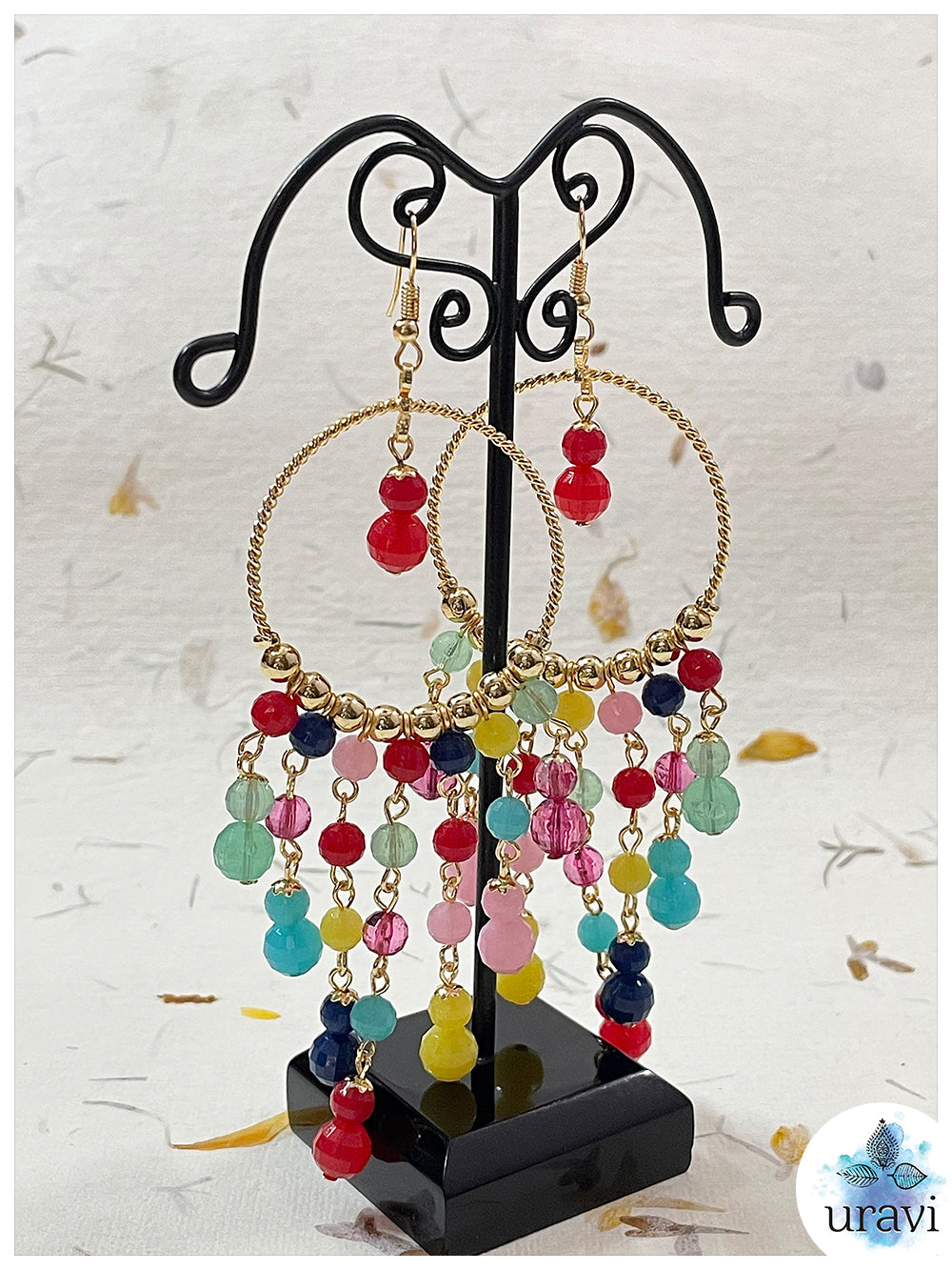 Rainbow Dreams Bollywood Style Long Dangler Earrings