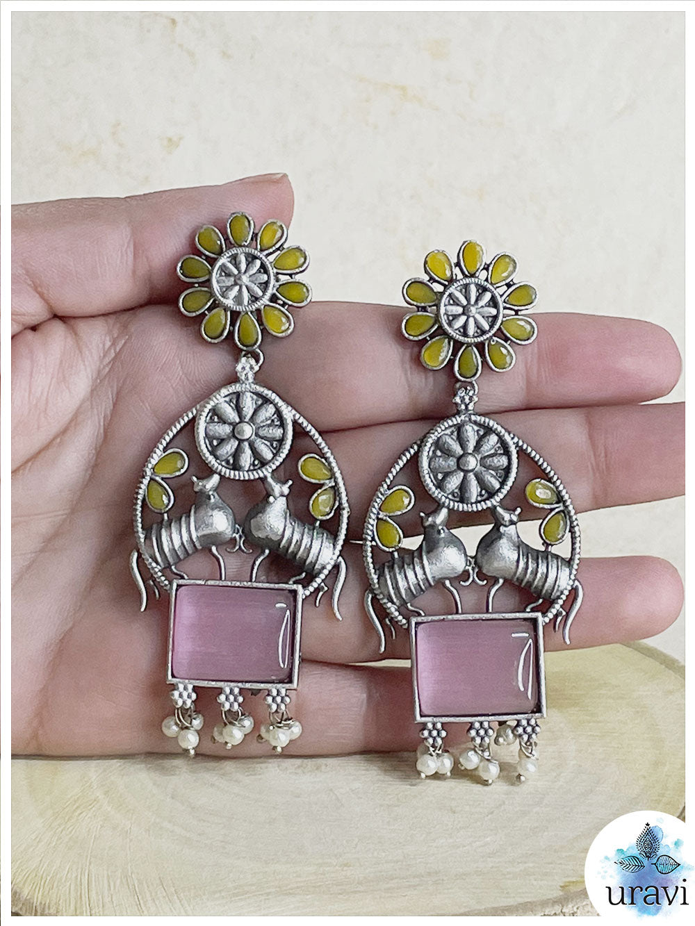 Aayesha -Silver Look-Alike Dangler Earrings