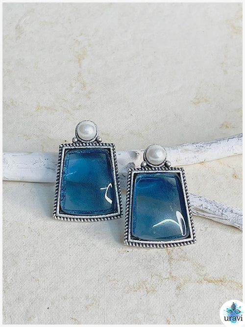 Sagari - Silver Look Alike Stud Earring