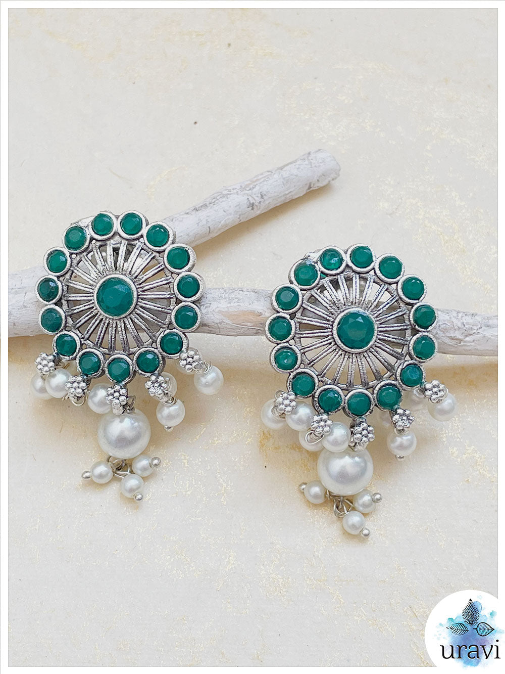 Chakra Phool - Silver Look Alike Stud Earring