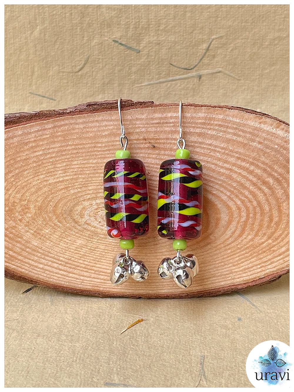 CherryTwist - Handcrafted Glass Beaded Earrings