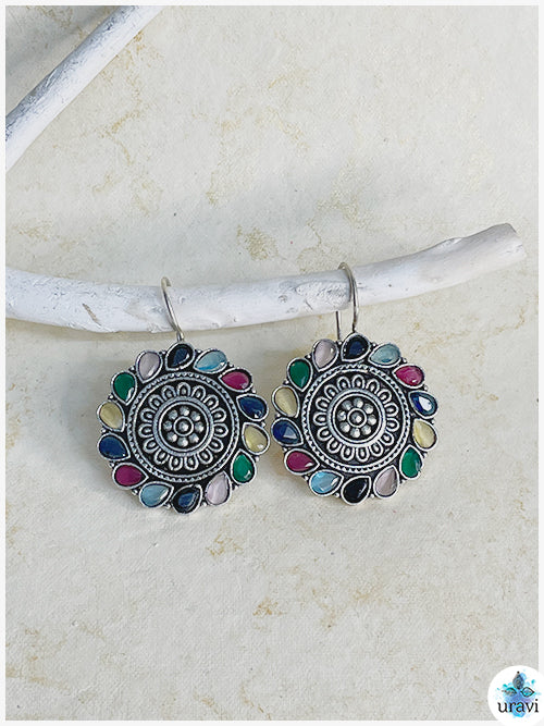 Satrani Chakra - Sliver Look Alike Dangler Earring