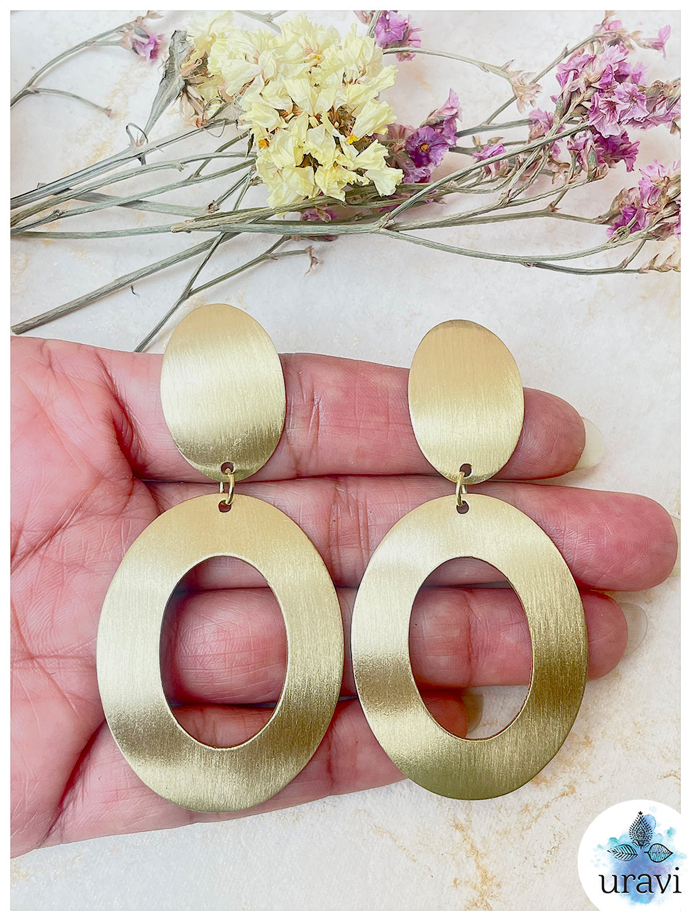 RegalAura - Matt Gold Hoop Earrings