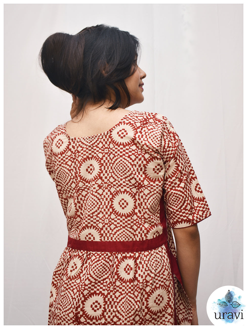 Lalima – Bagru Print High-Low Hem Kurta with Long Slits