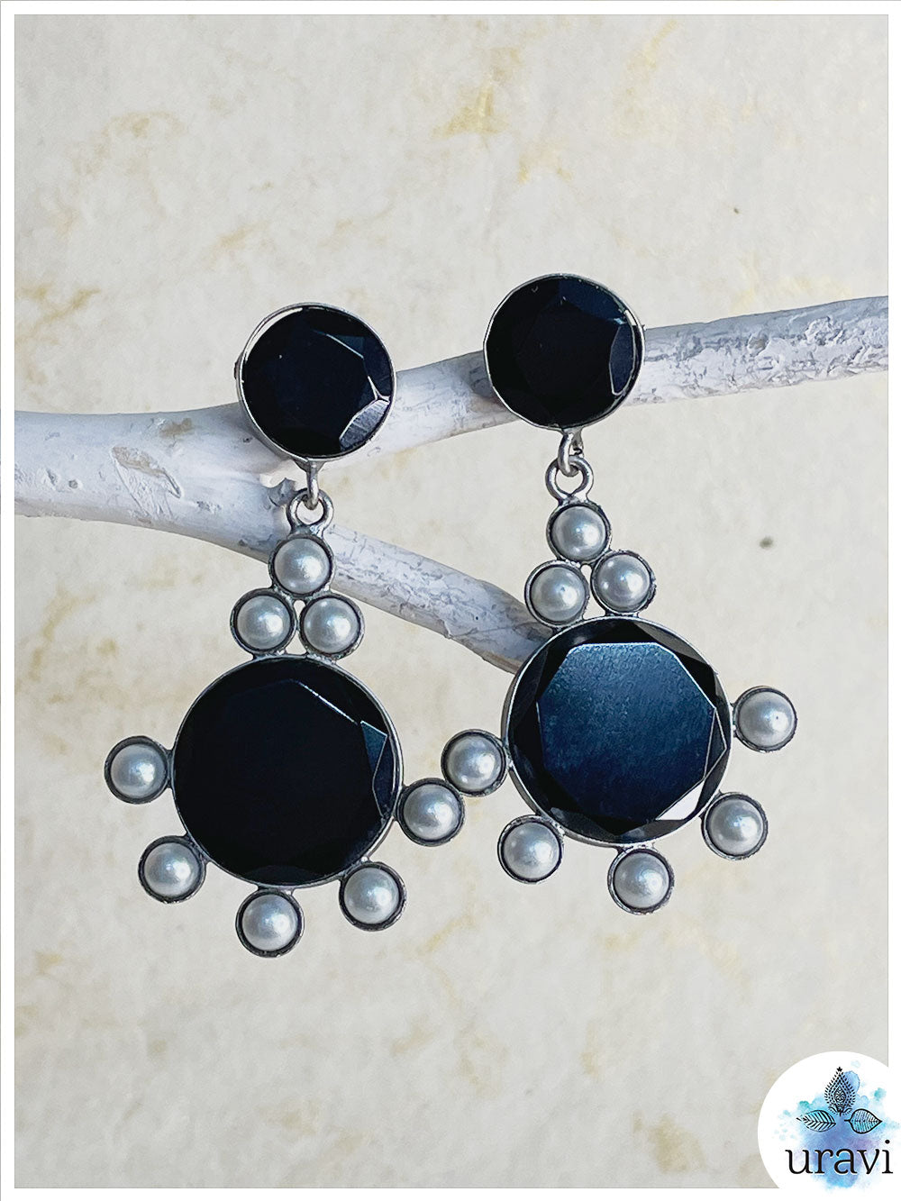 Shanaya Silver Look-Alike Dangler Earrings