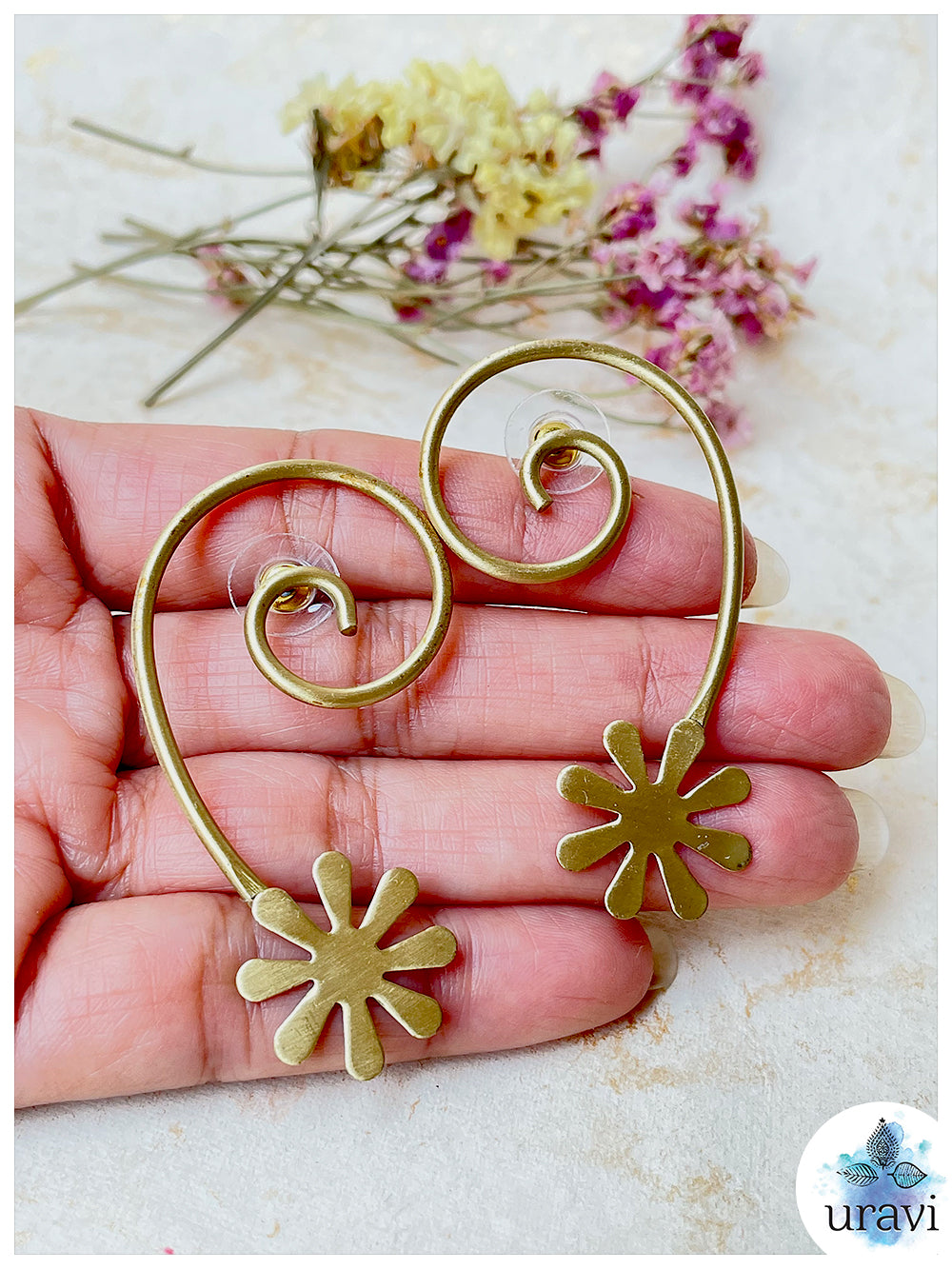Golden Bloom - Matt Gold Hoop Earrings