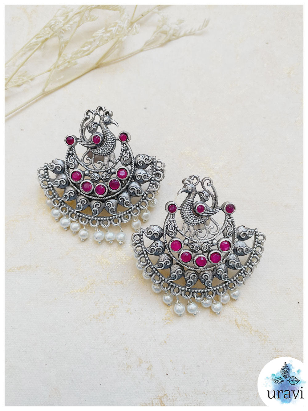 Tiara Silver Look-Alike Stud Earrings