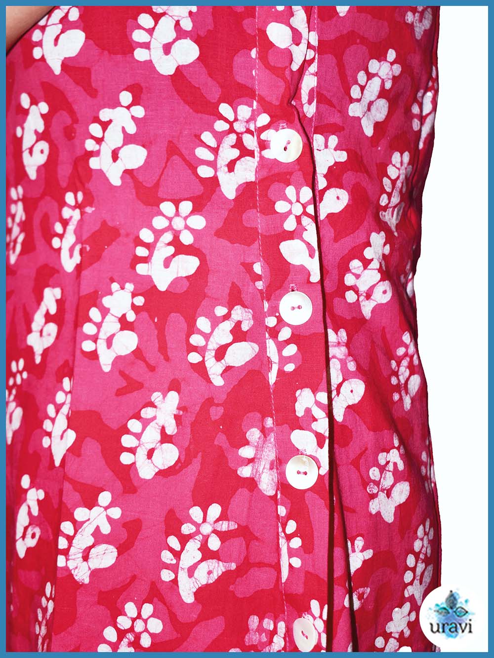 Aarohi – Rani Pink Batik Cotton Dress