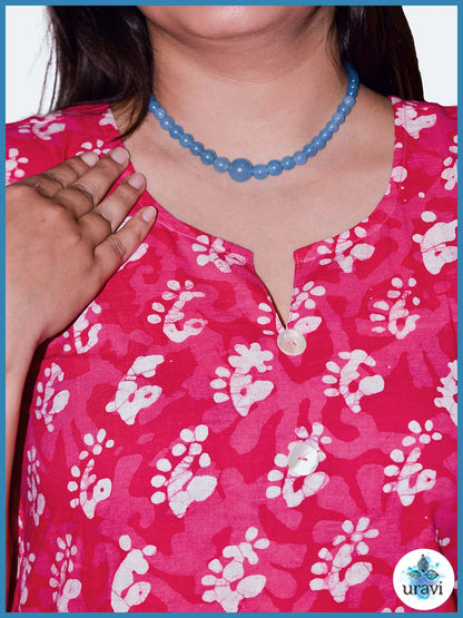 Aarohi – Rani Pink Batik Cotton Dress