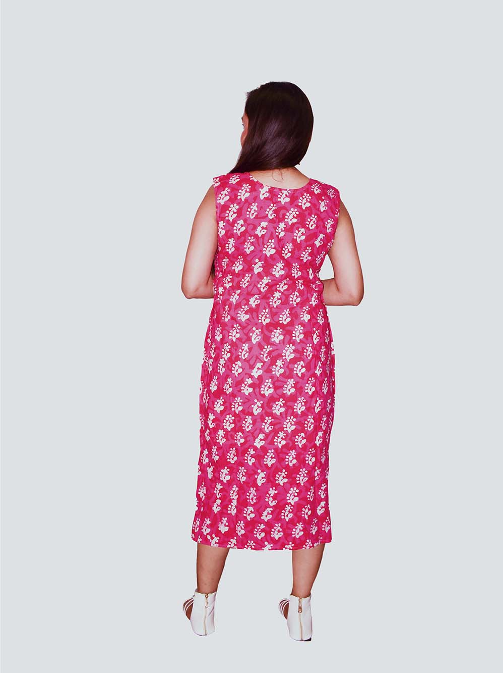 Aarohi – Rani Pink Batik Cotton Dress