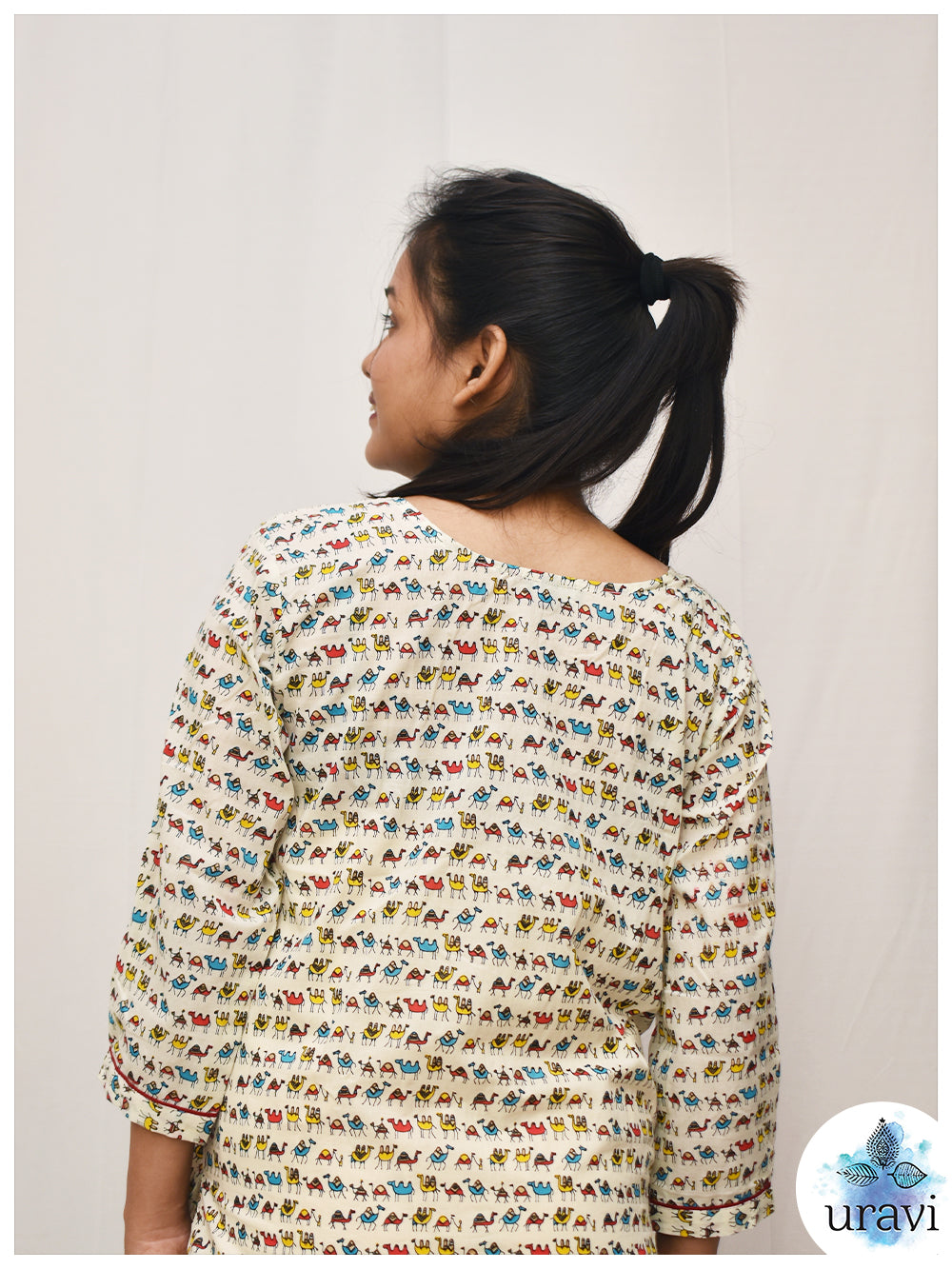 Desert Drip – Camel Print High-Low Dress