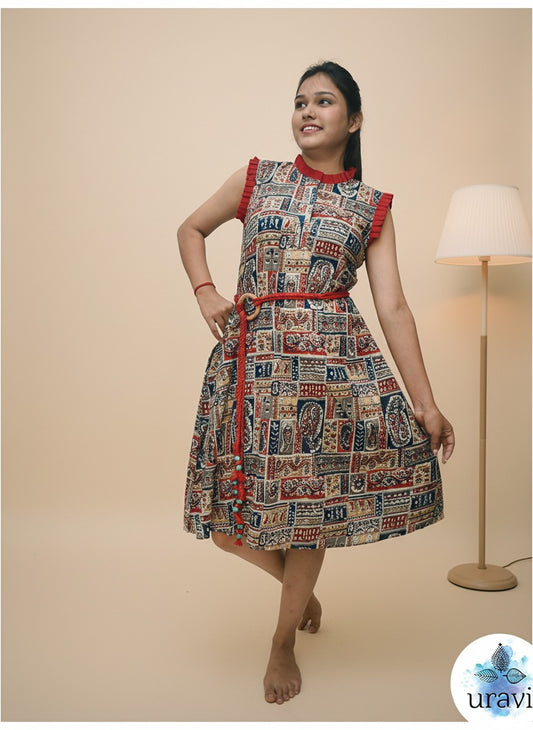 Patralekha – Patch Print Belted Midi Dress