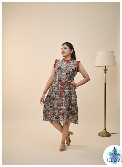 Patralekha – Patch Print Belted Midi Dress