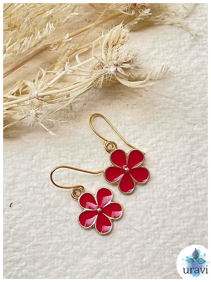 Petal Delight - Floral Small Dangler Earrings