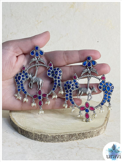 Rajshahi - Silver Look-Alike Dangler Earrings