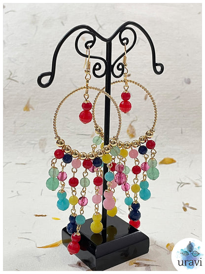 Rainbow Dreams Bollywood Style Long Dangler Earrings