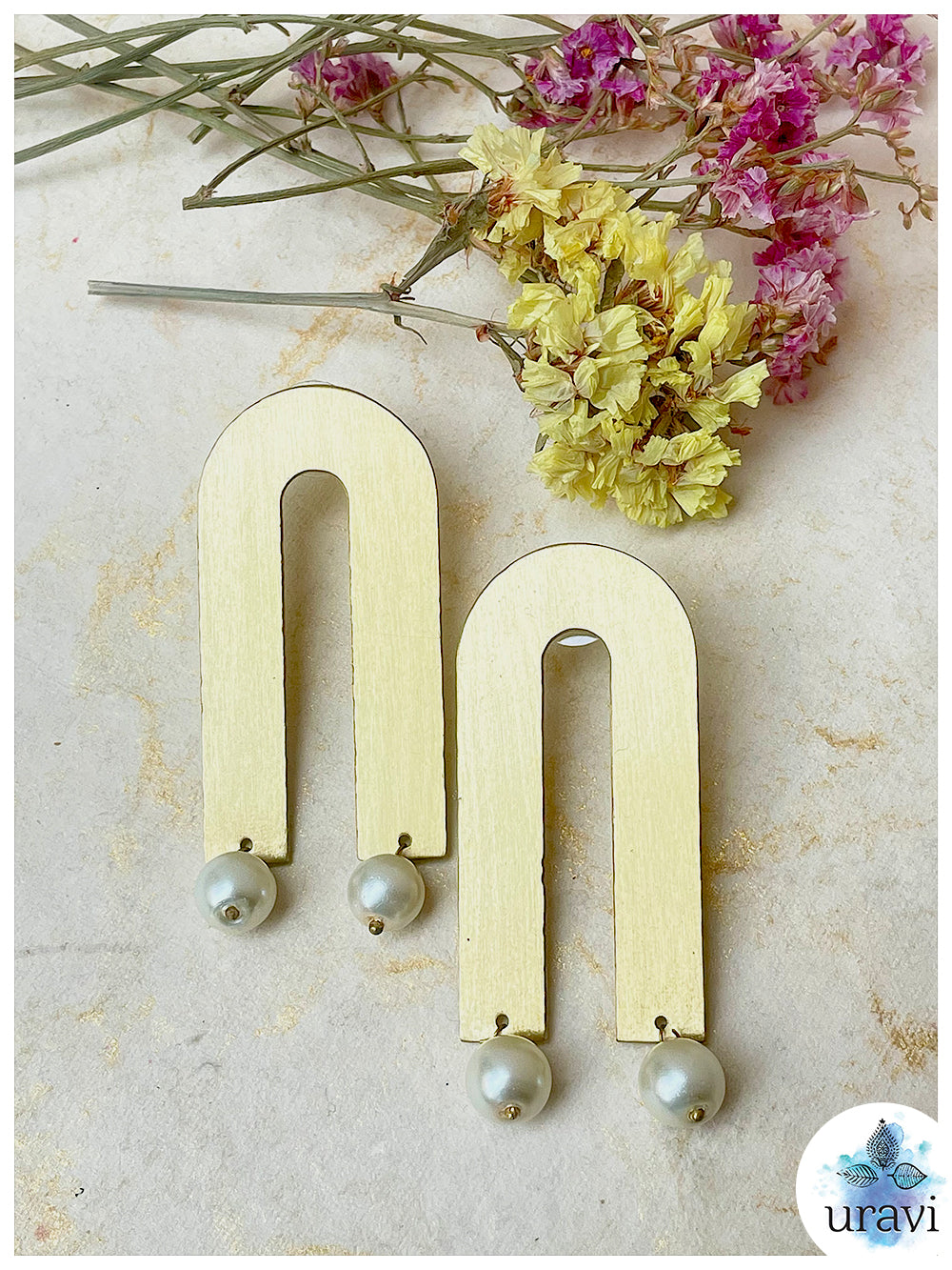 Golden Utopia  - Matt Gold Stud Earrings