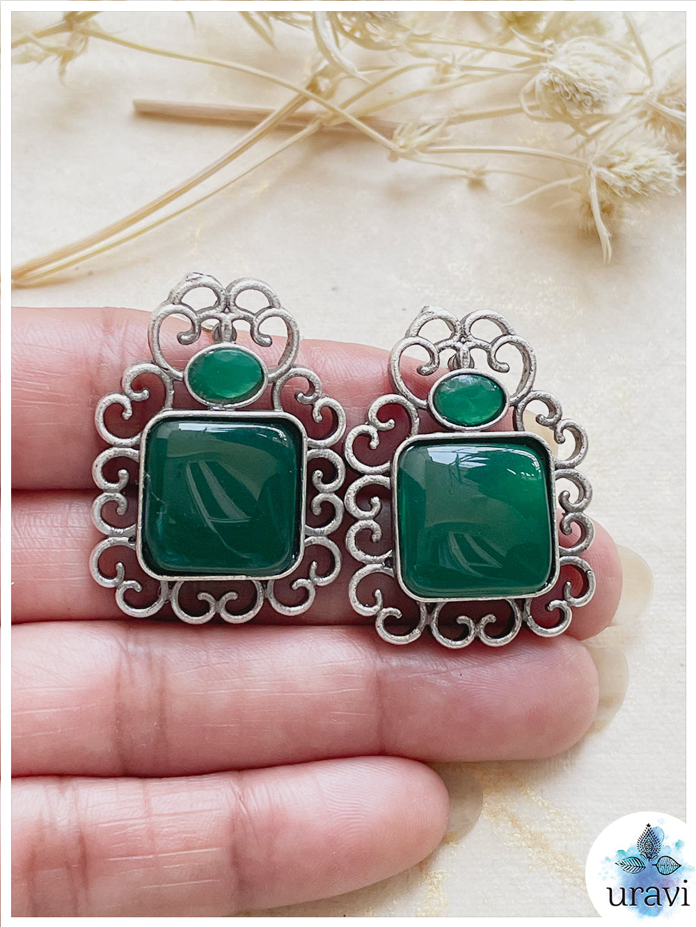 Aaina  - Silver Look Alike Stud Earring