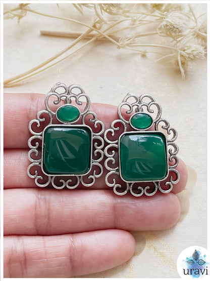 Aaina  - Silver Look Alike Stud Earring