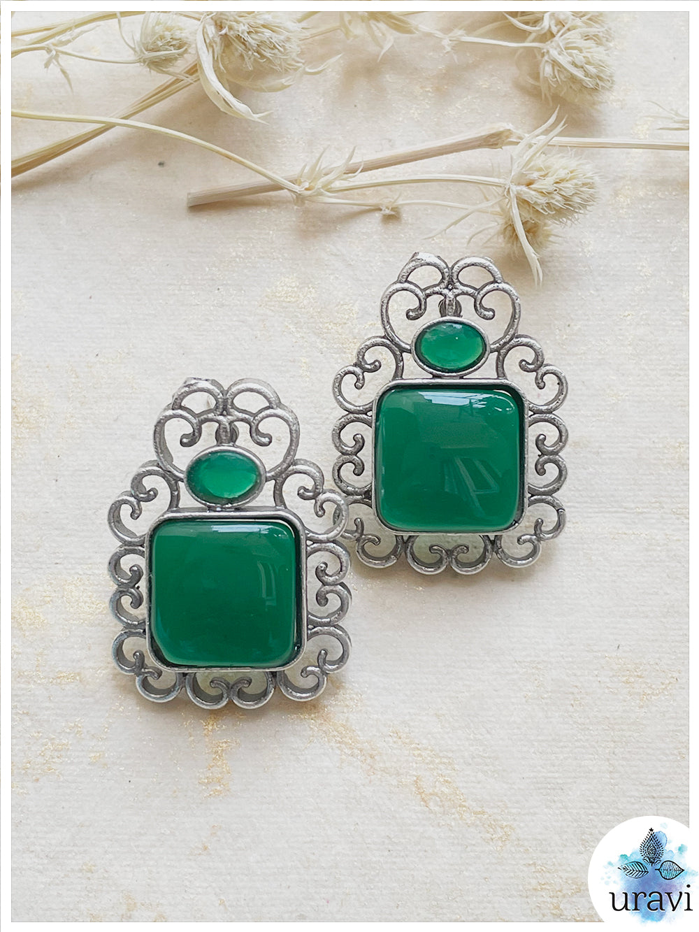 Aaina  - Silver Look Alike Stud Earring