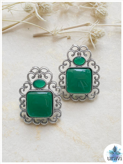 Aaina  - Silver Look Alike Stud Earring