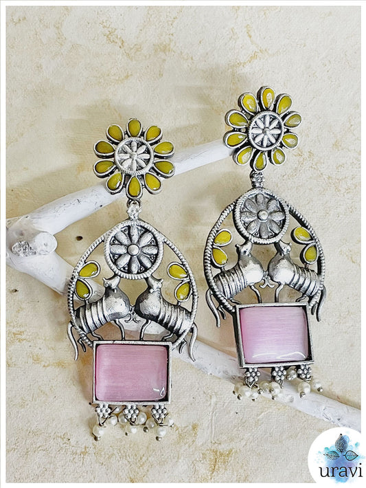 Aayesha -Silver Look-Alike Dangler Earrings