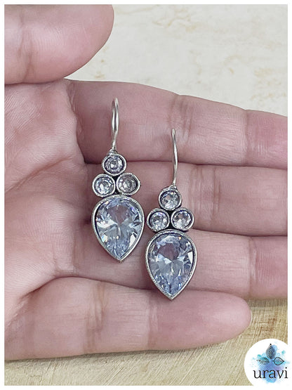Aloka - Silver Look-Alike Dangler Earrings