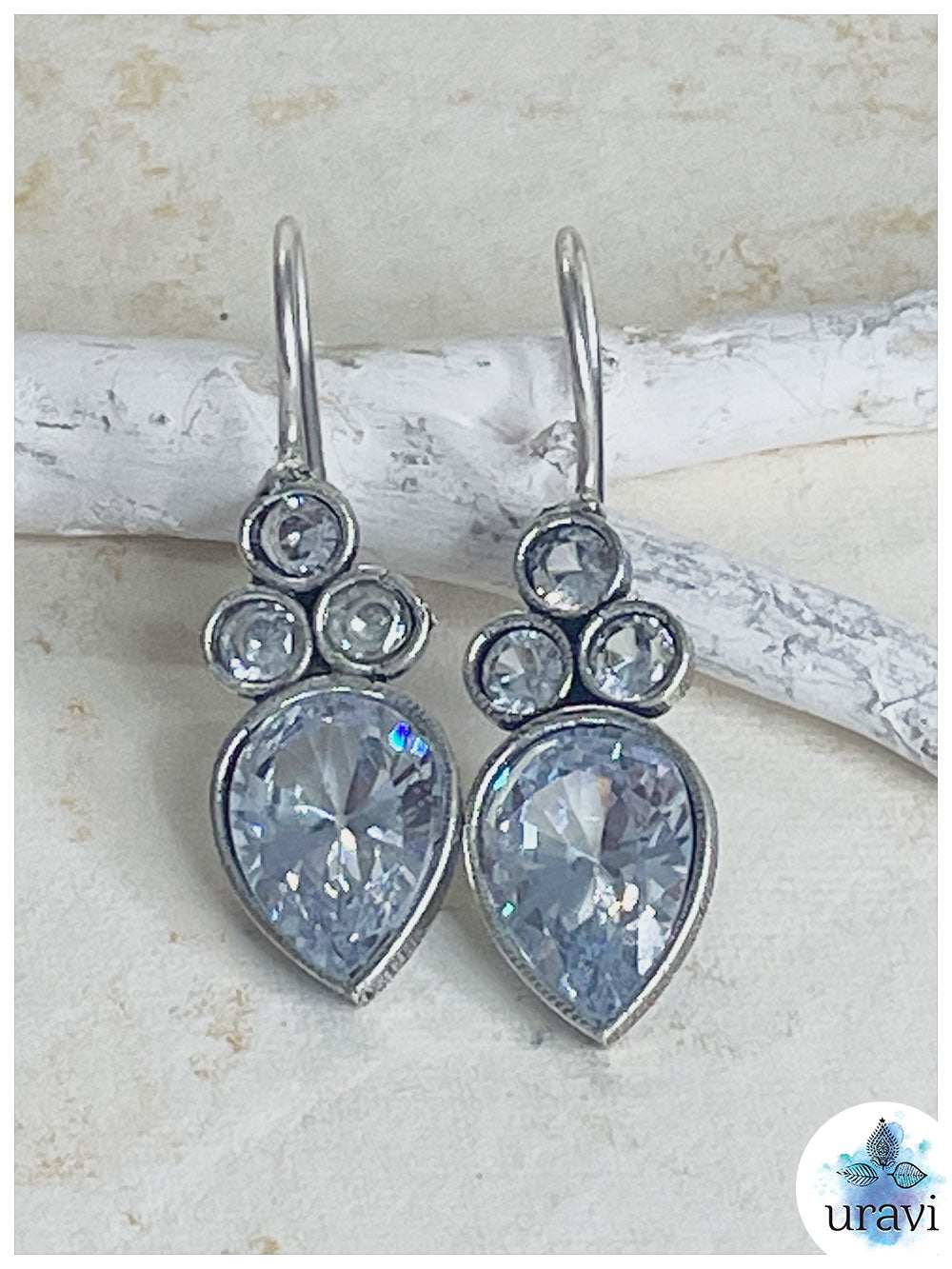 Aloka - Silver Look-Alike Dangler Earrings