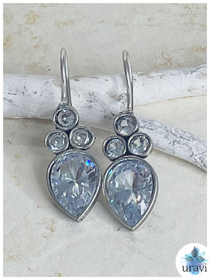 Aloka - Silver Look-Alike Dangler Earrings