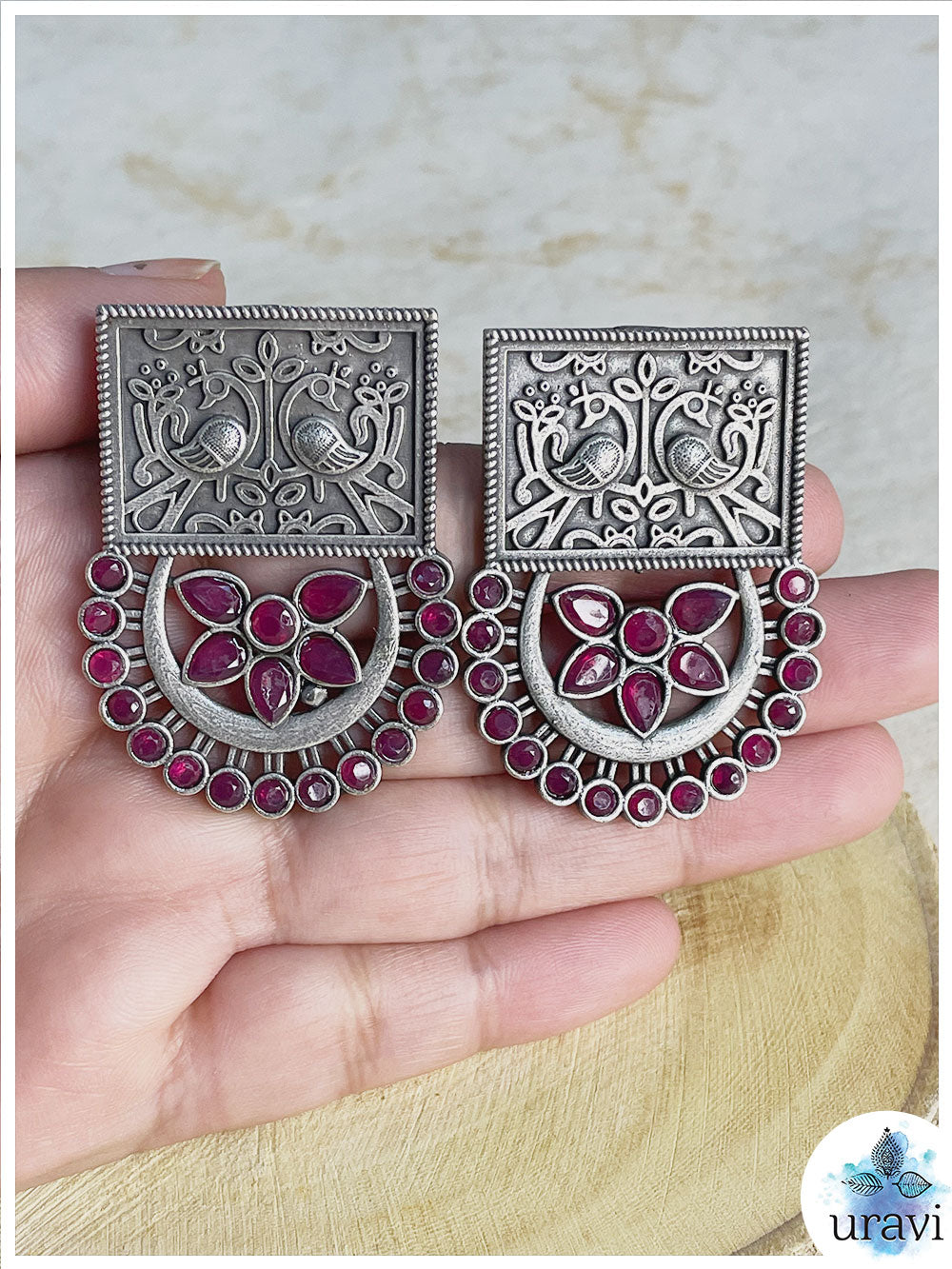 Anamika Silver Look-Alike Stud Earrings