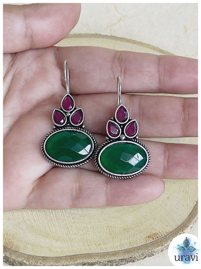 Anika - Silver Look-Alike Dangler Earrings