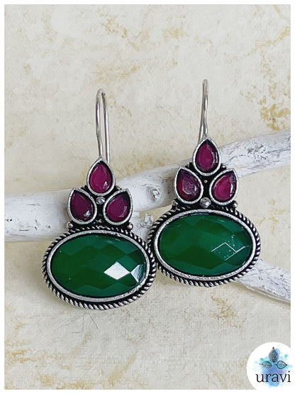 Anika - Silver Look-Alike Dangler Earrings