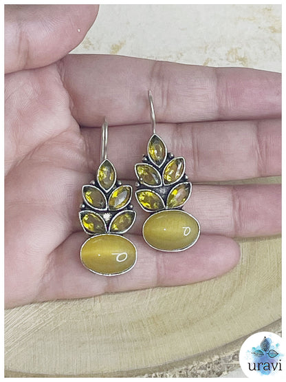 Blooming Buds  - Silver Look-Alike Dangler Earrings
