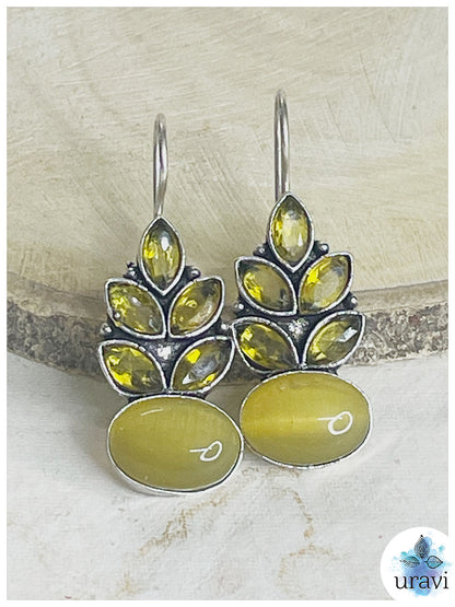 Blooming Buds  - Silver Look-Alike Dangler Earrings