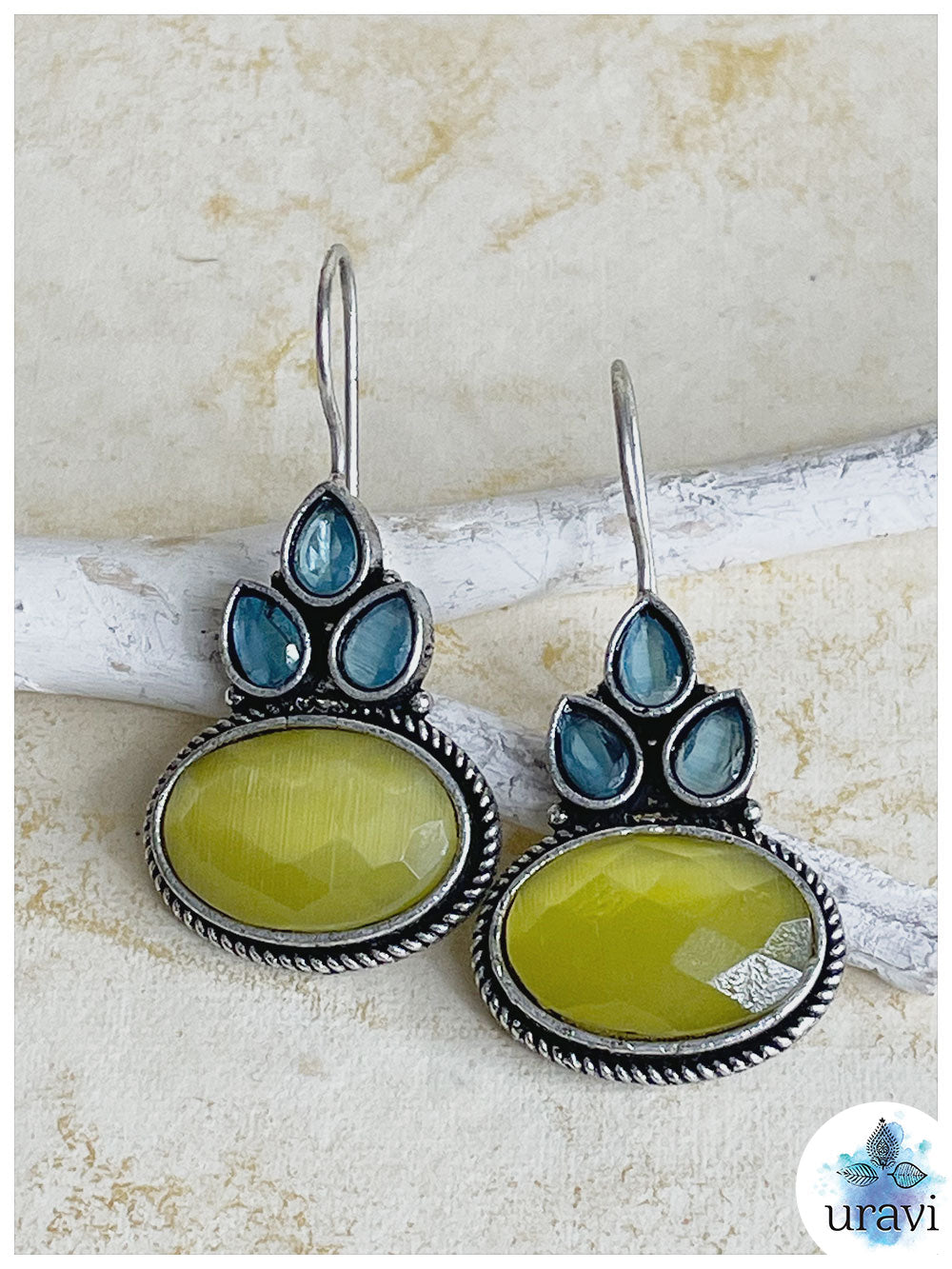 Anika - Silver Look-Alike Dangler Earrings