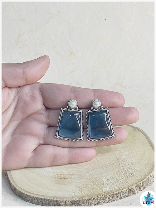 Sagari - Silver Look Alike Stud Earring