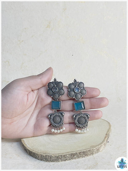 PhoolShringar - Sliver Look Alike Dangler Earring