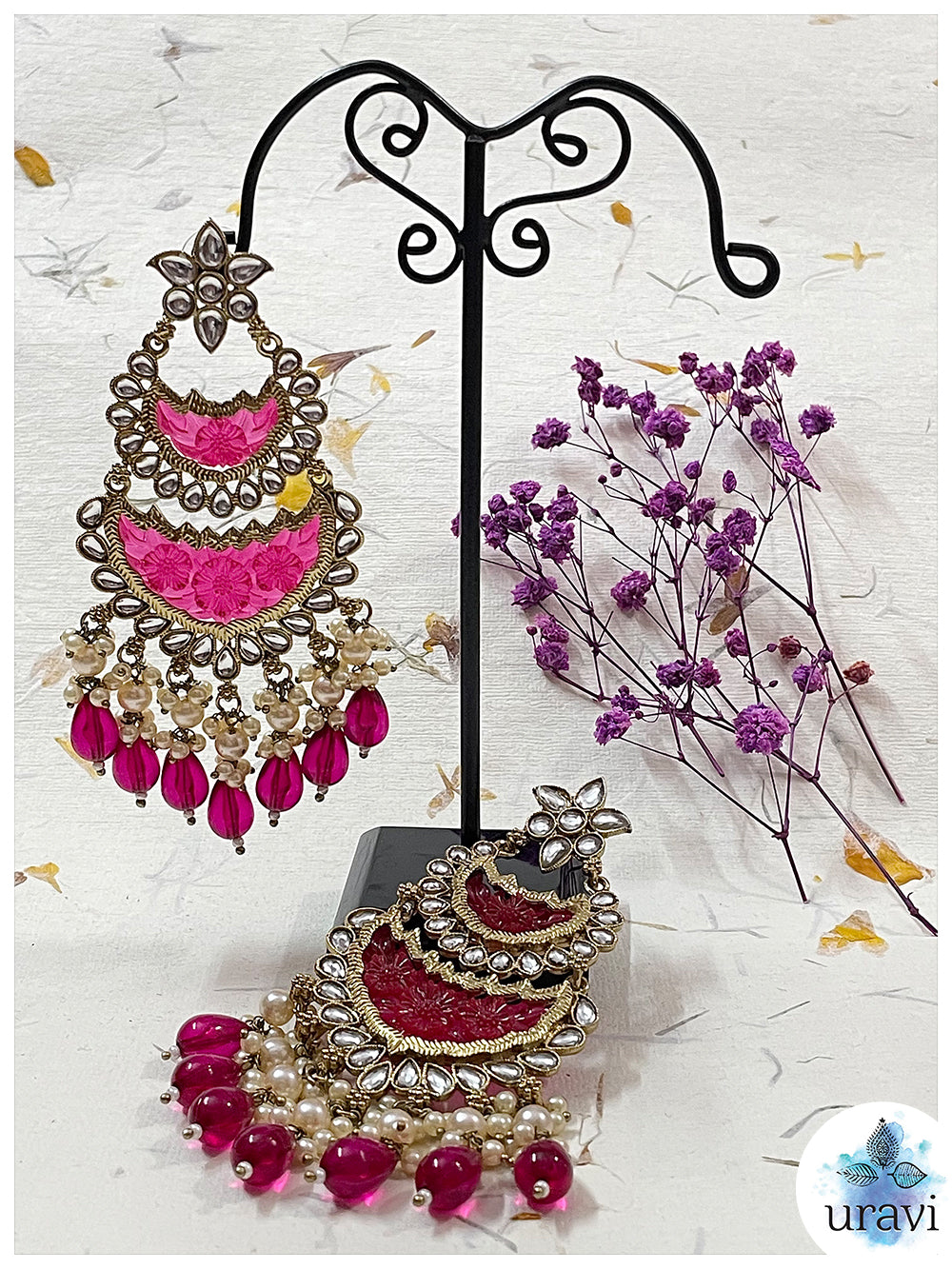 Pakeza - Bollywood Style Long Kundan Dangler Earrings