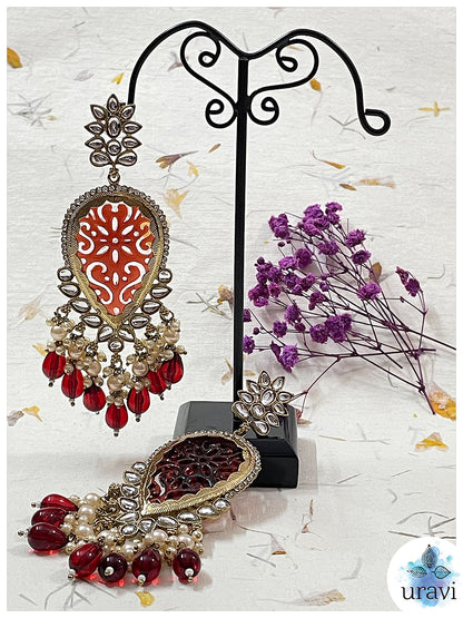 Manisha Bollywood Style Long Kundan Dangler Earrings