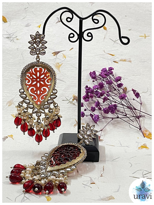 Manisha Bollywood Style Long Kundan Dangler Earrings