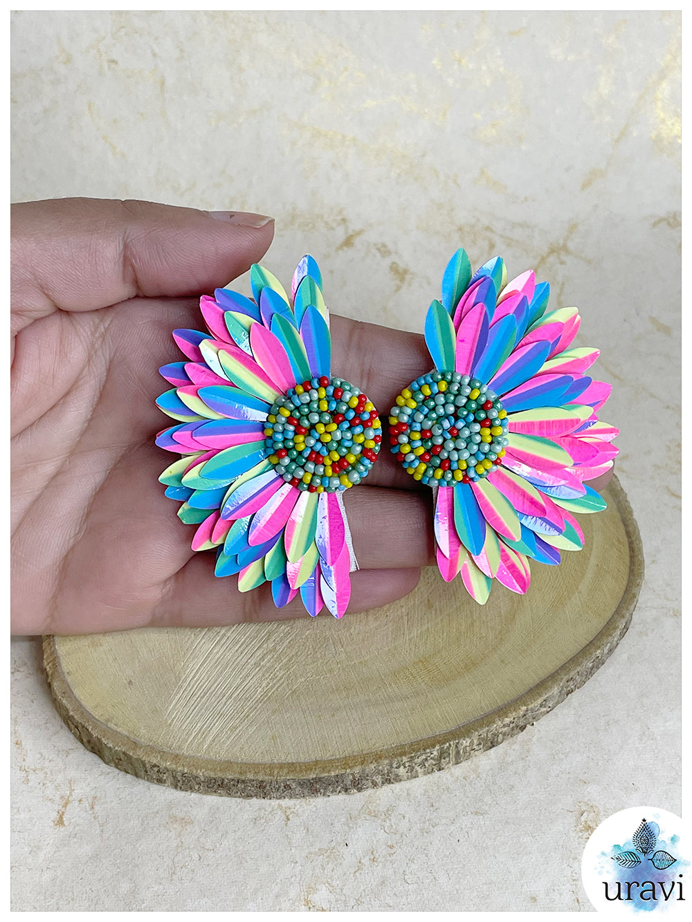 Satrangi Titli Handmade Beaded Earring