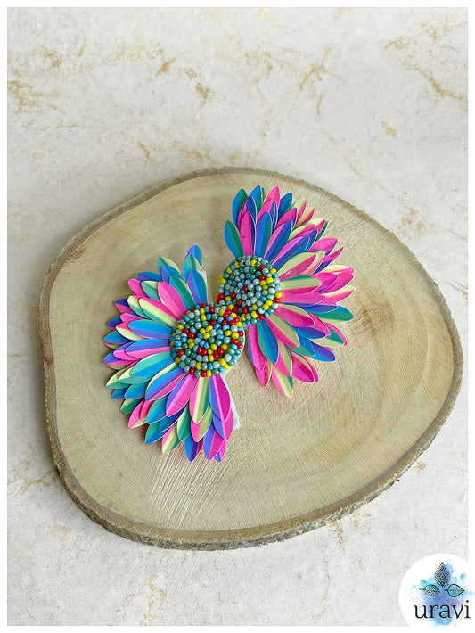 Satrangi Titli Handmade Beaded Earring