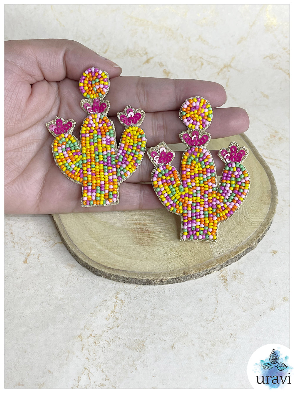 Sunburst Cactus Handmade Earring