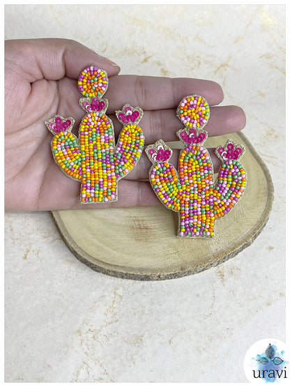 Sunburst Cactus Handmade Earring