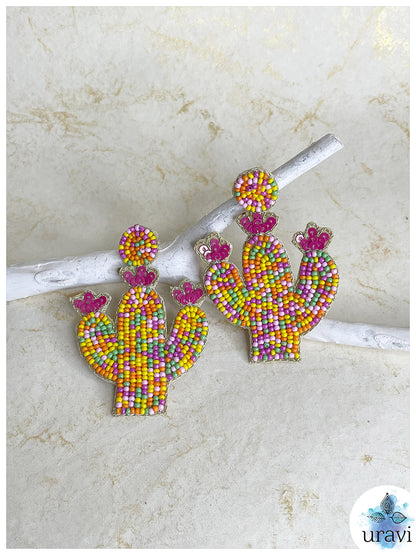 Sunburst Cactus Handmade Earring