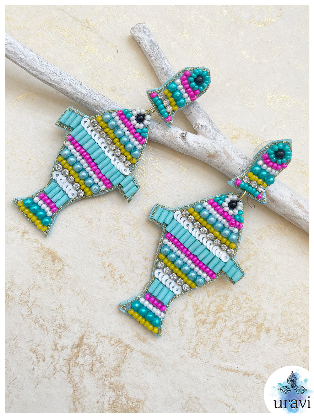 Mermaid Beaded Handmade Earrings