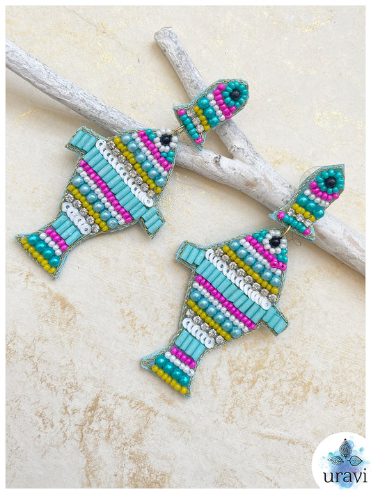 Mermaid Beaded Handmade Earrings