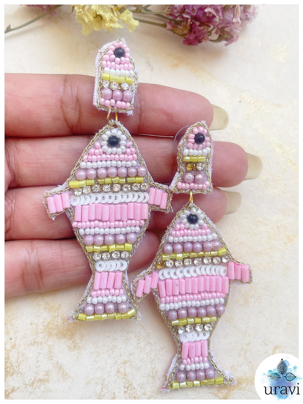 Mermaid Beaded Handmade Earrings