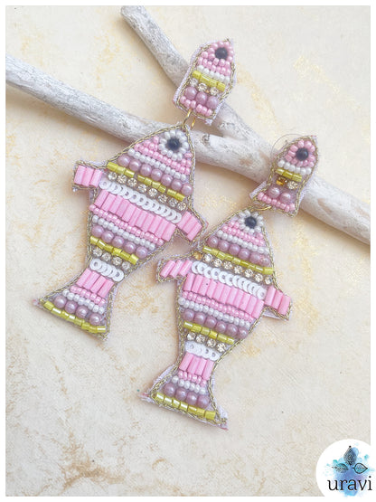 Mermaid Beaded Handmade Earrings