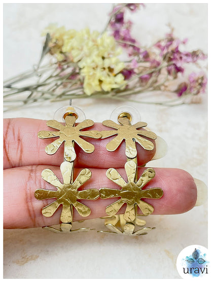 Golden Petal - Matt Gold Hoop Earrings